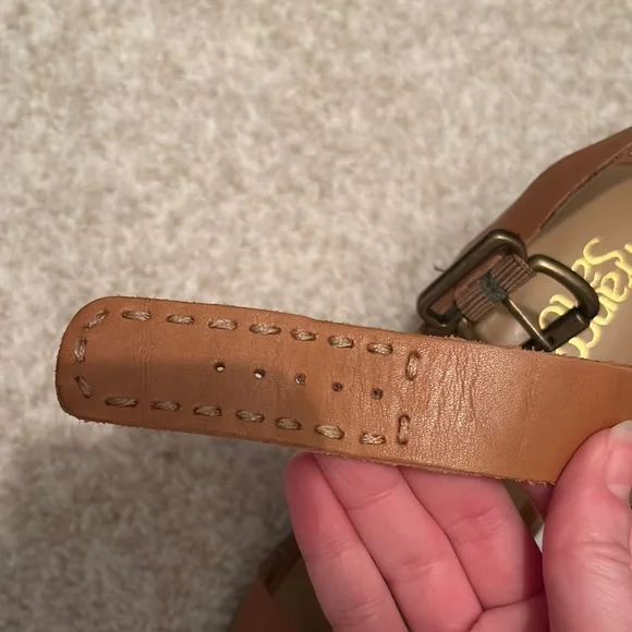 Franco Sarto Leather Block Sandals - Picture 4 of 8